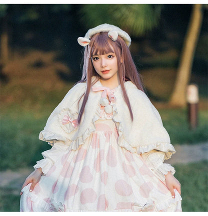 Teddy Bear - Sheer Lolita Cardigan Long Sleeve Lolita Cape Rabbit Ear