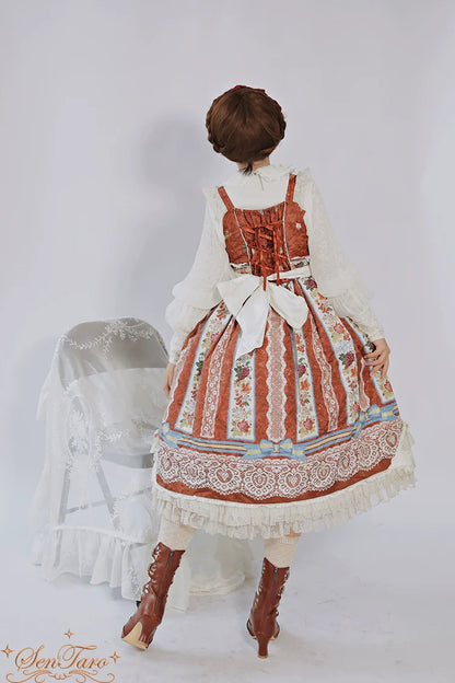 Sentaro - Floral Carved - Vintage Lolita Shoes Mary Jane Hollow-out Ankle Boots