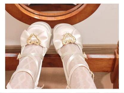 Cheesecake - Mousse Heart - Sweet Lolita High Heel Shoes Mary Jane Love Heel Shoes