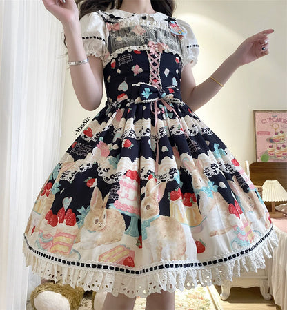 Dark Star Island - Honey Bunny Cake - Sweet Lolita JSK/OP/Strap SK/Shirt