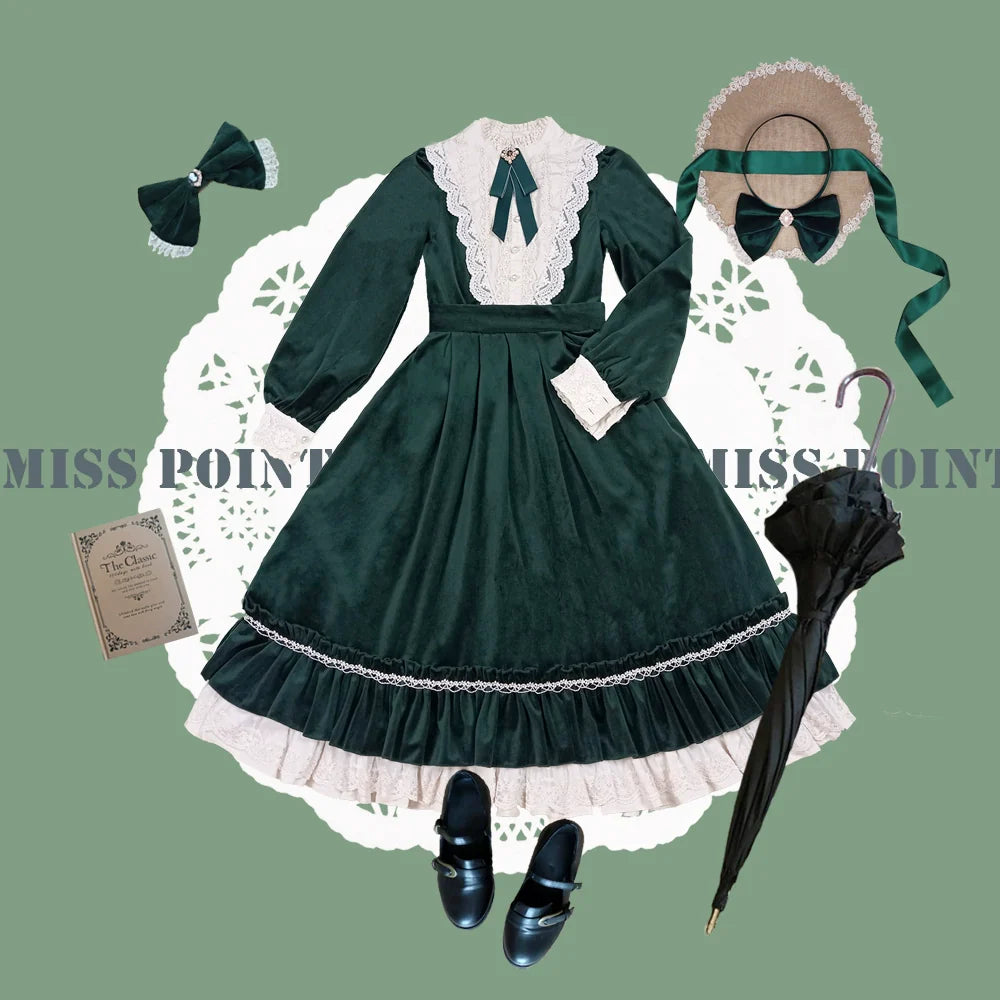 Miss Point - Customized Lolita Dress Vintage Elegant Velvet OP Dress