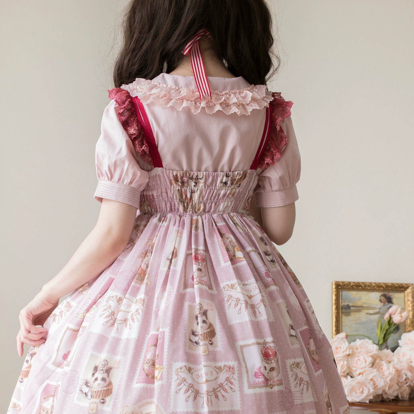 MIST - Semi-sweet Milk Cake - Sweet Lolita Short Sleeve Blouse with Lace Peter Pan Collar