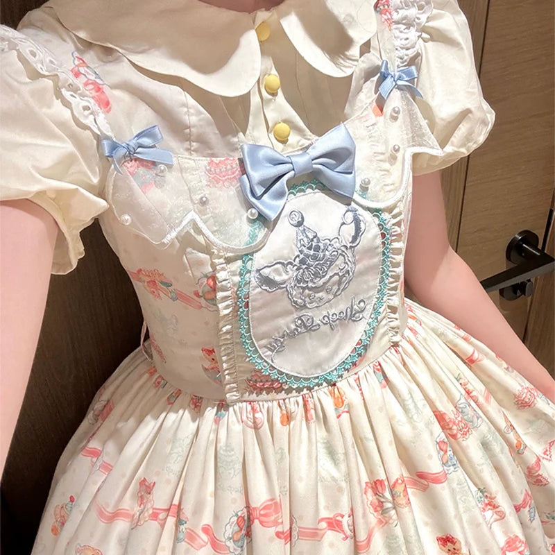 NanShengGe - Sheep Party - Sweet Lolita Jumper Dress Print SK