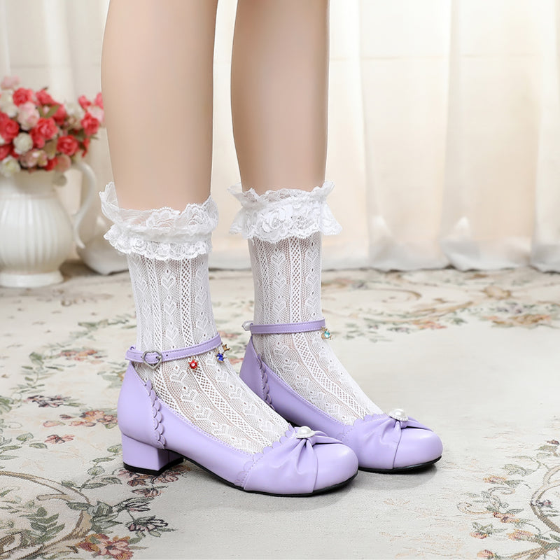 Sosic - Shell Dew - Sweet Lolita Bow Round Toe Shoes