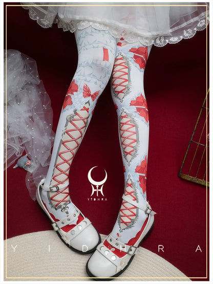 Yidhra - Gothic Lolita Pantyhose With Cute Prints