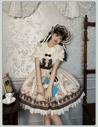 Alice Girl - Sea Salt Fairytale - Sweet Lolita Blouse Short Puff Sleeves Lolita Shirt