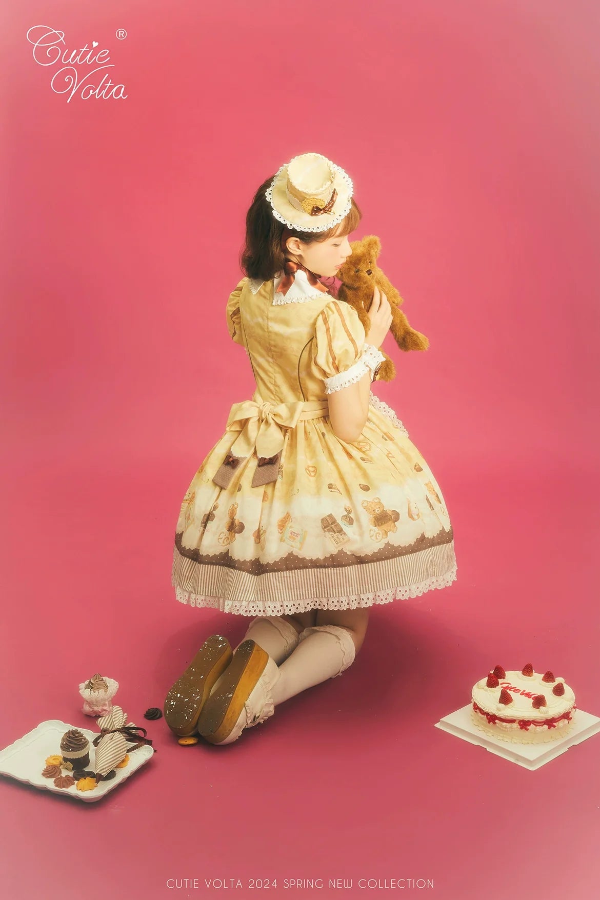 CutieVolta - Blissful Confectionery - Sweet Lolita OP Dress Bear Print JSK