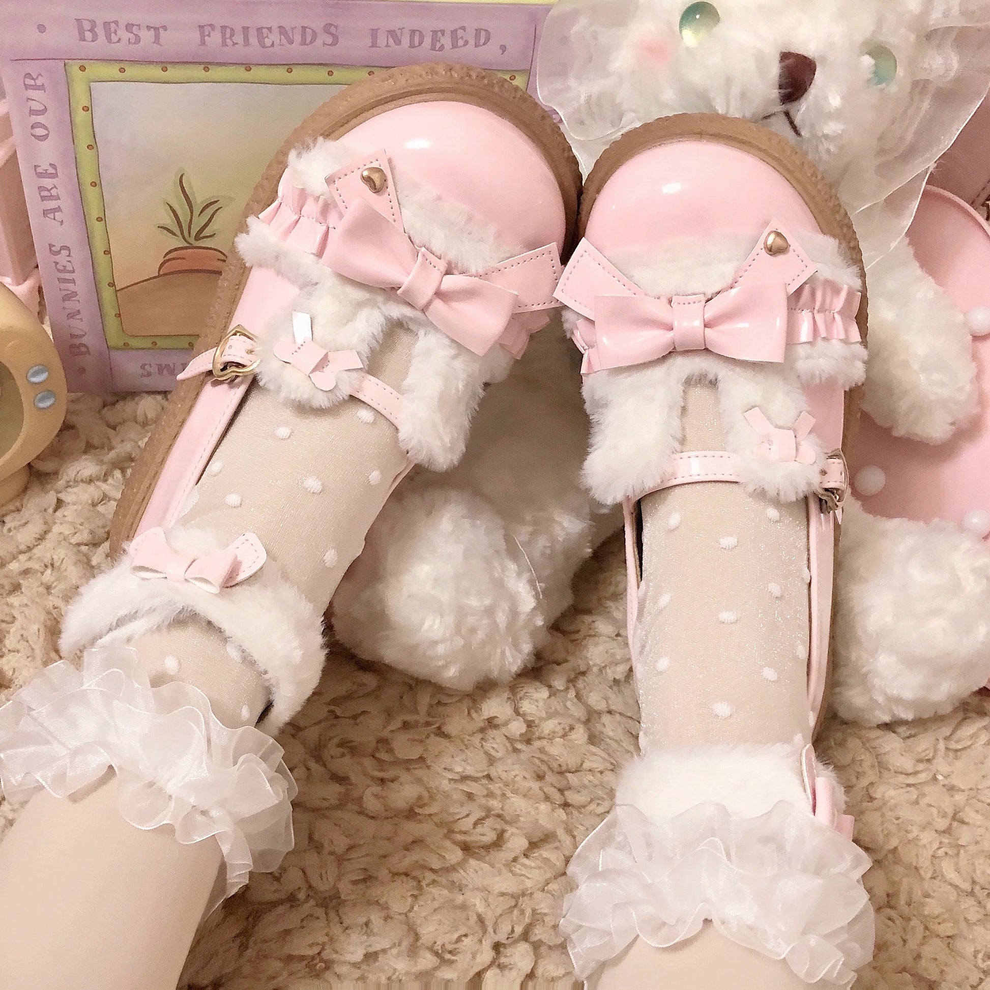 Fairy Godmother - Winter Girly Lolita Shoes Lolita Ankle Strap Shoes