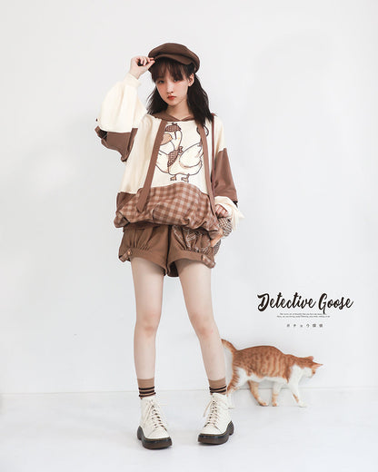 Piggy Bun - Famous Detective Goose - Retro Lolita Hoodie