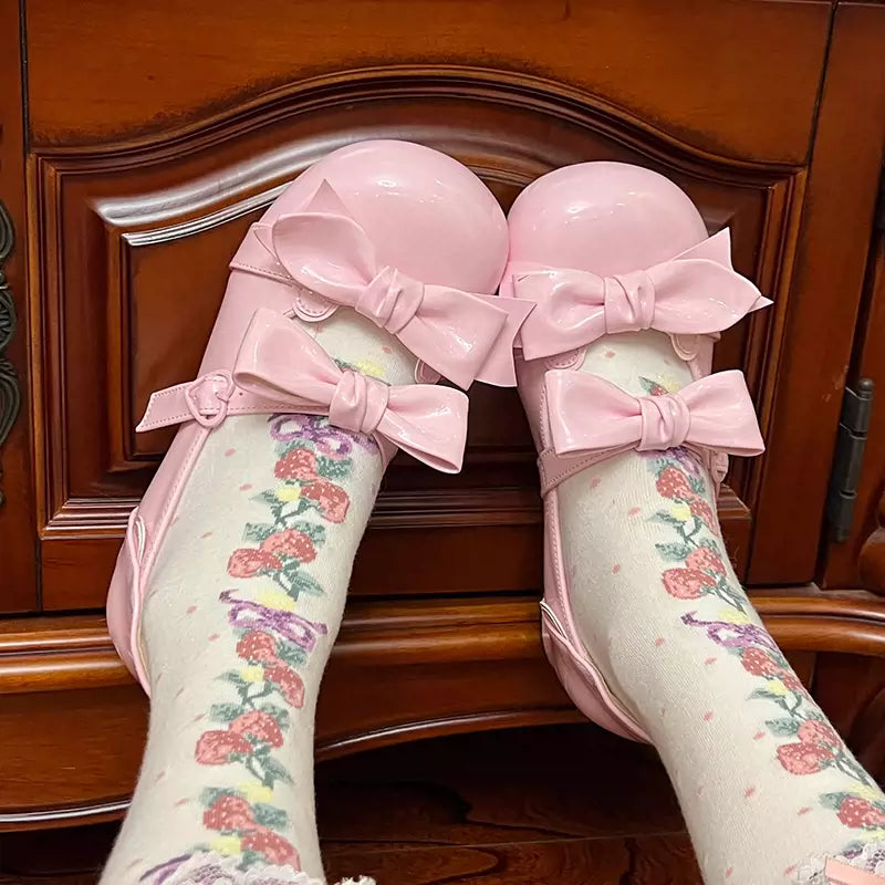 Beauty Bunny - Kawaii Lolita Shoes Low Heels Round Toe PU Shoes