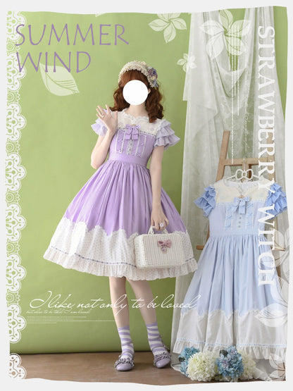 Strawberry Witch - Summer Breeze - Sweet Lolita OP Embroidery Daily Lolita Dress