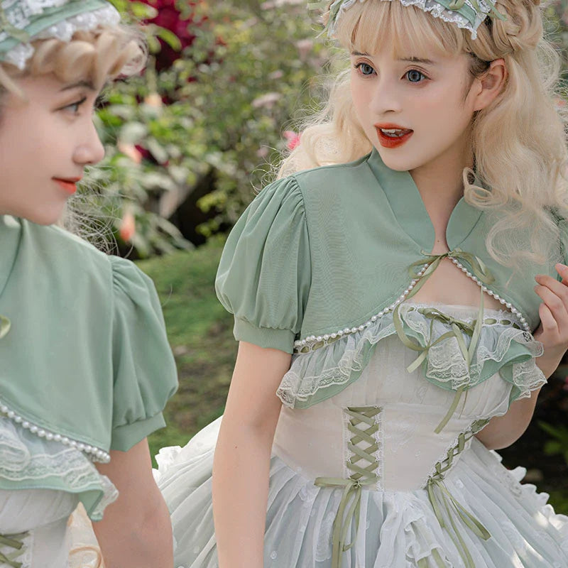 Daydream Whisper - Toting Basil - Wedding Lolita Dress Accessories Bolero Necklace Cuffs Side Clip
