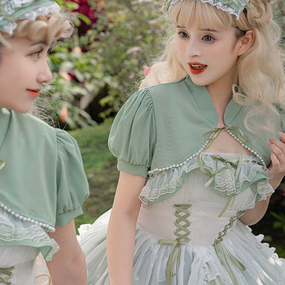 Daydream Whisper - Toting Basil - Wedding Lolita Dress Accessories Bolero Necklace Cuffs Side Clip