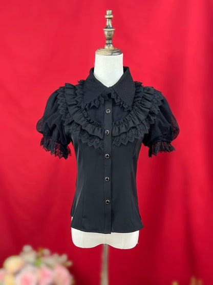 DMFS Lolita - Sweet Lolita Shirt Peter Pan Collar Blouse Detachable Sleeves