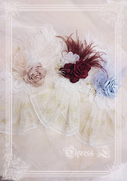 Elpress L - Christmas Flower Hairpins Lolita Mesh Veil KC Bonnet