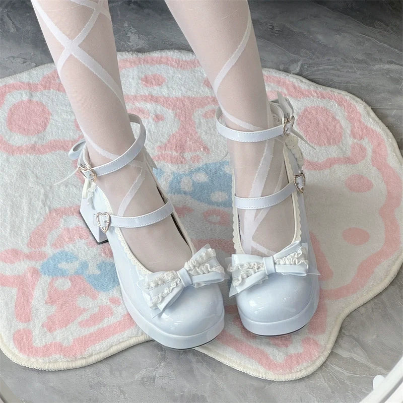 Jiangjiang Biscuit - Elegant Lolita High Heel Shoes Round Toe Low Cut