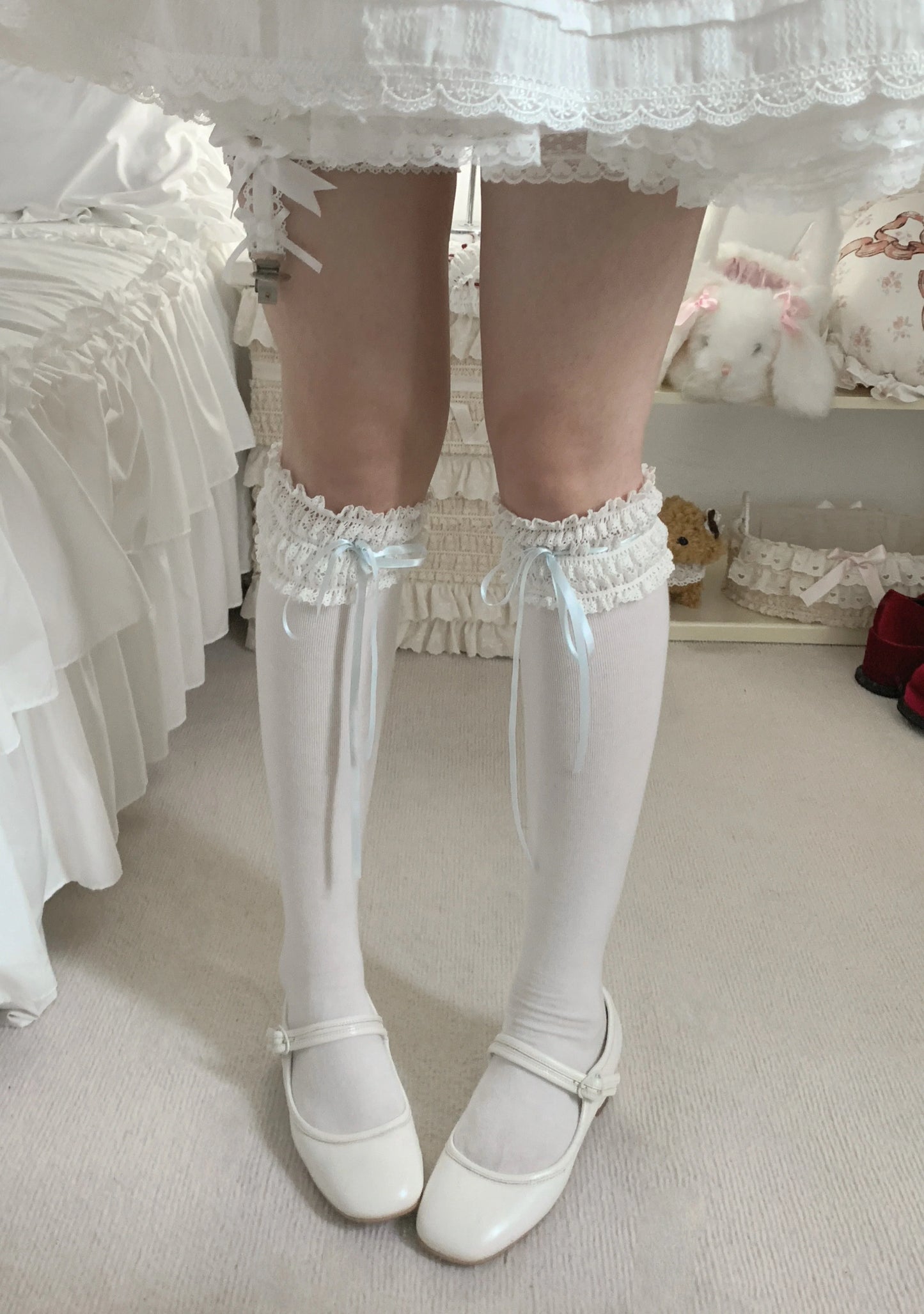 Roji Roji - Gentle Town - Sweet Lolita Cotton Calf Socks, Ankle Socks