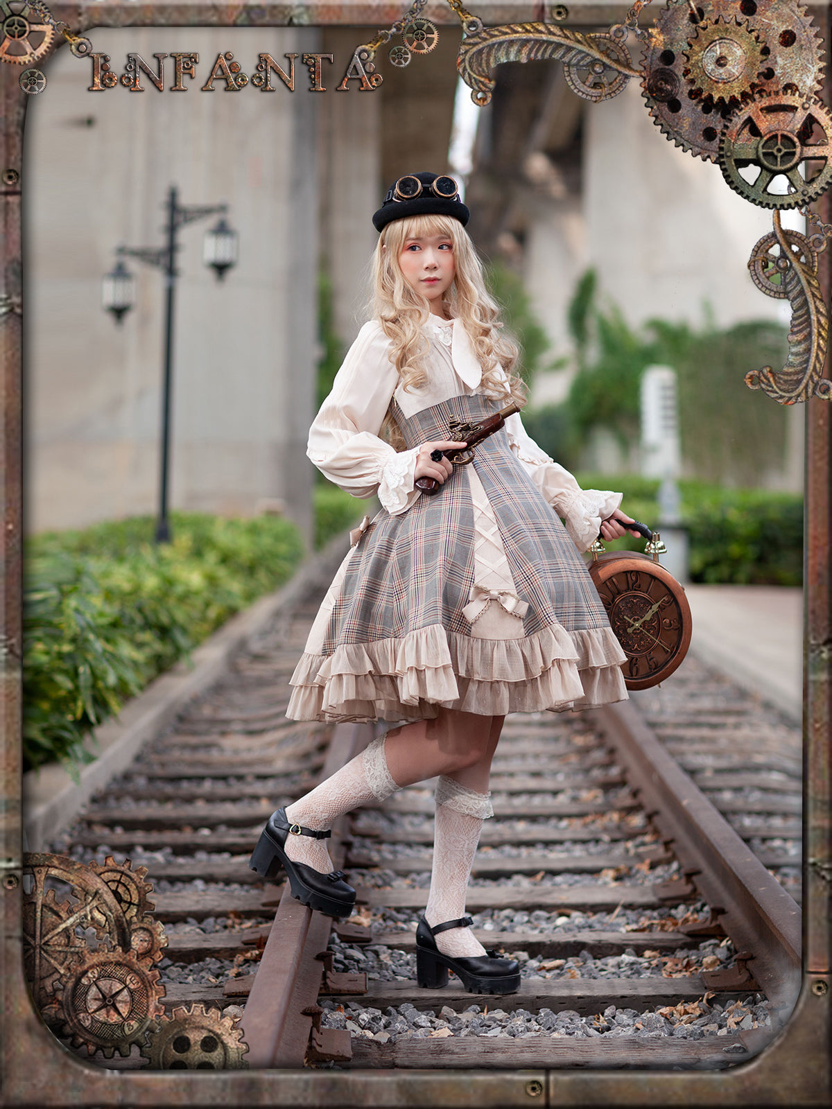 Infanta - Memoirs of Backlight - Elegant Plaid Lolita JSK Dress