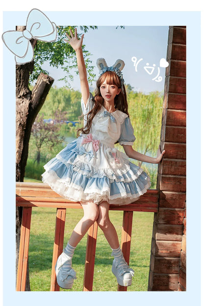 OCELOT - Leopard Bunny - Classic Maid Lolita OP with Apron and KC