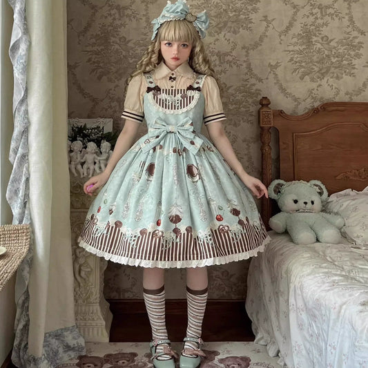 Sweet Dream Sheep - Sweet Dessert - Green Lolita Jumper Dress Lolita Headwear