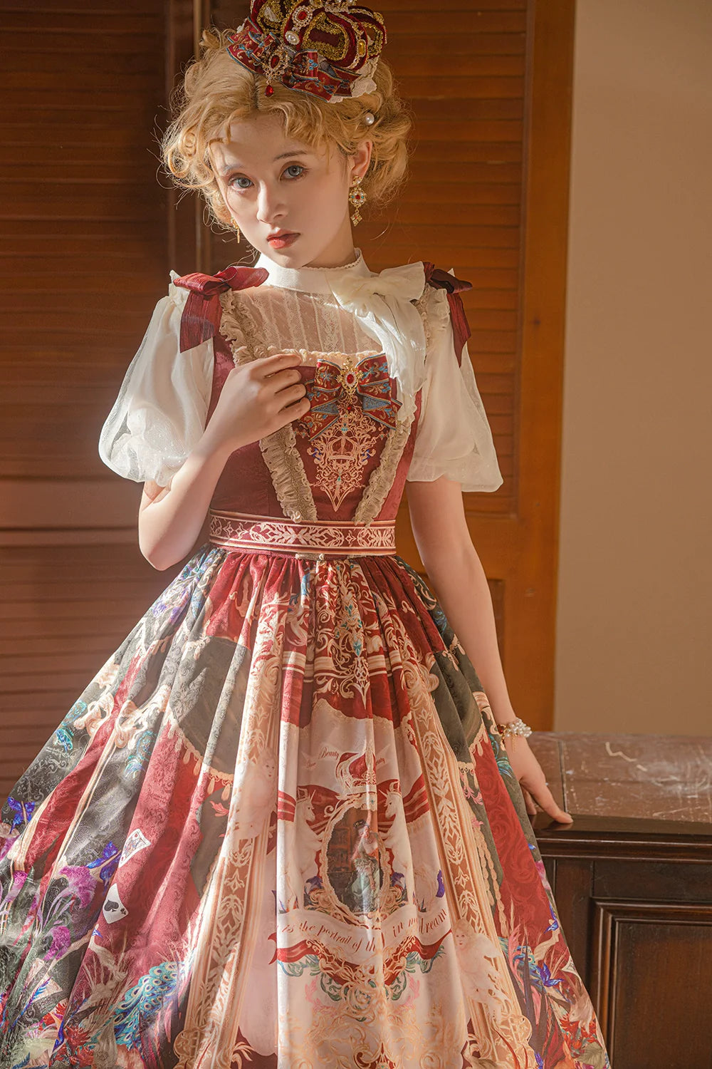 Miss Point - Kaleidoscope - Retro Lolita Dress Oil Painting Print JSK Dress Customized