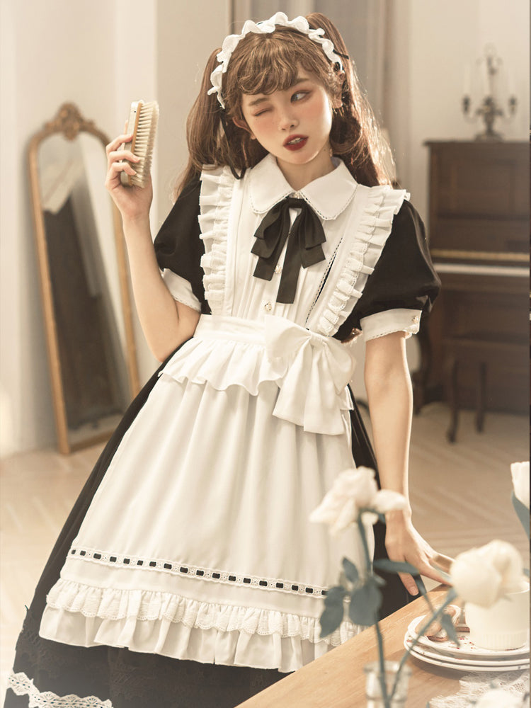 Your Princess - Maid Lolita Puff Sleeve Black Dress