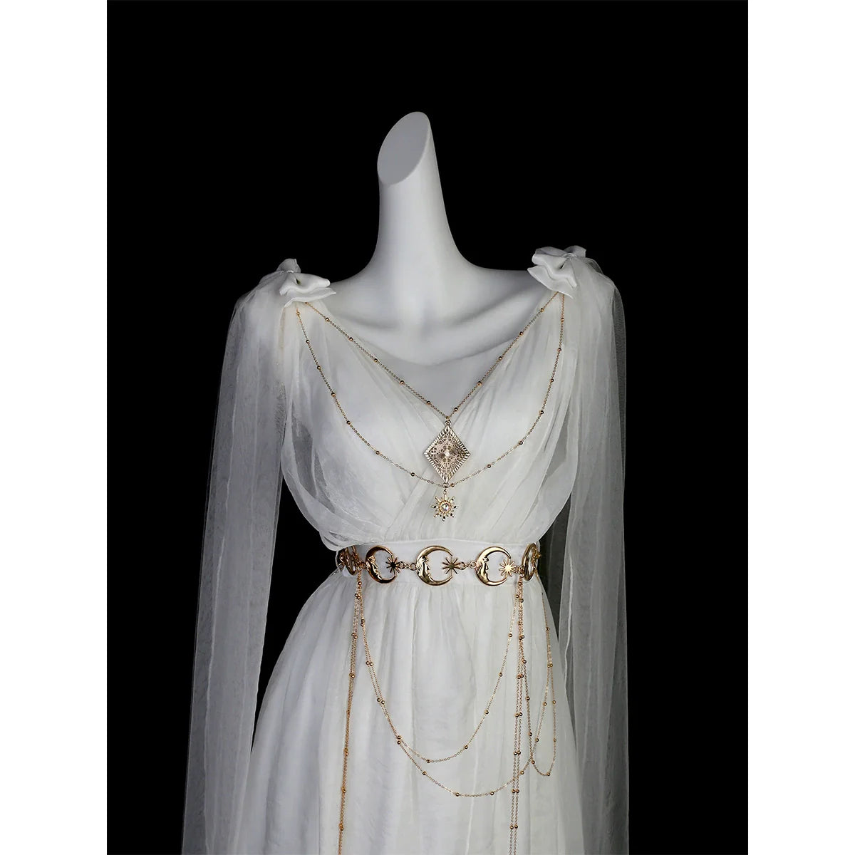 Cornfield Lolita - Divine - Elegant Greek Mythology Style Lolita JSK Irregular Hem White JSK Dress