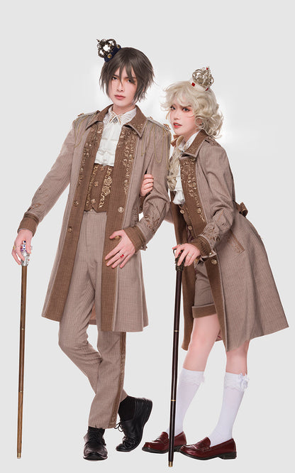 Youpairui - Sheffield - British Military Ouji Lolita Long Coat Full Set