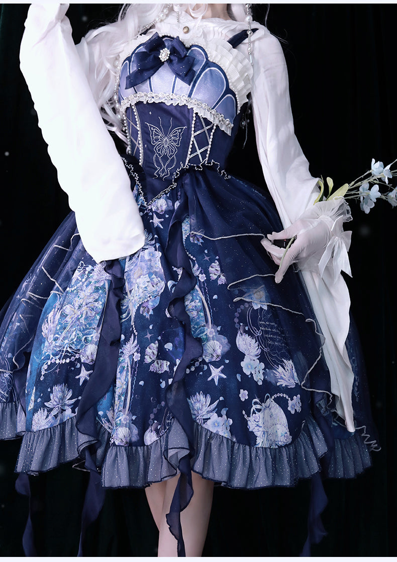 YingLuoFu - Original Elegant Lolita Blue Lolita JSK