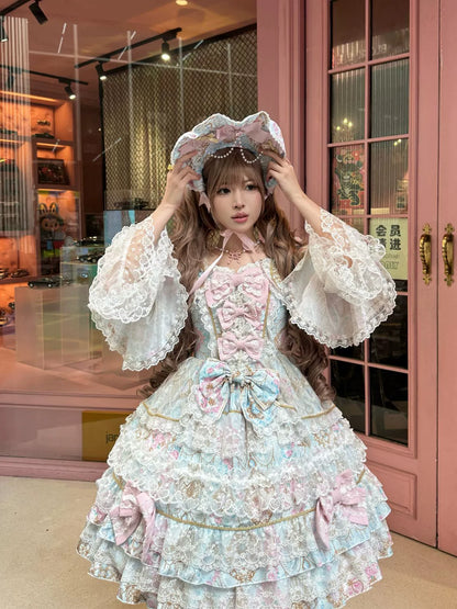Hanguliang - Candlelight Sonata - Sweet Lolita Long Sleeve OP, Tiered Ruffles