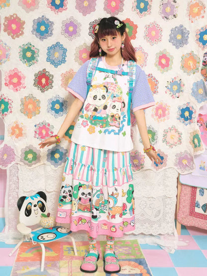 Striped print long skirt【s0000007680】