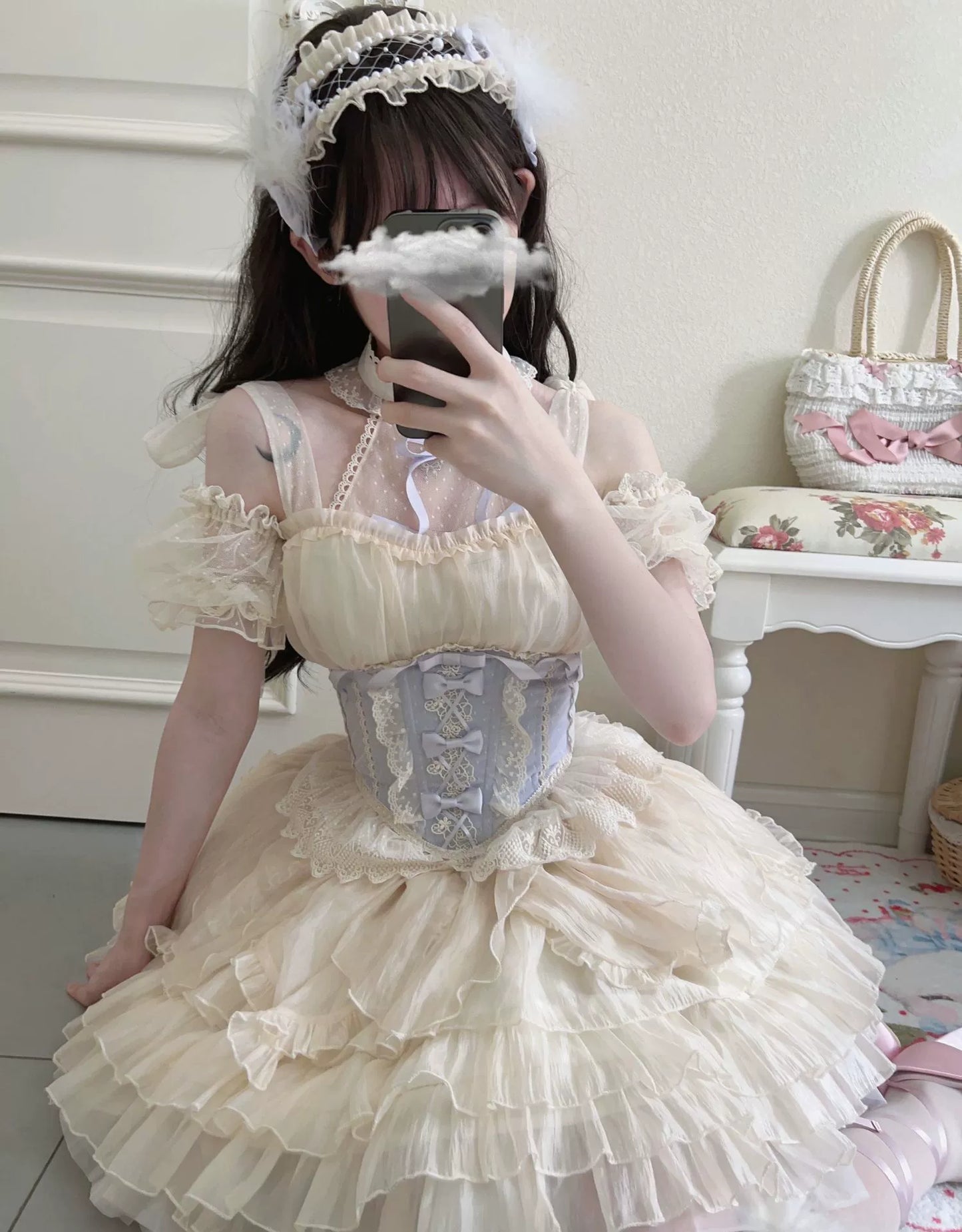 Original Design - Heart Flutter Love - Sweet Lolita Accessoriy Set and Inner Wear Multicolors