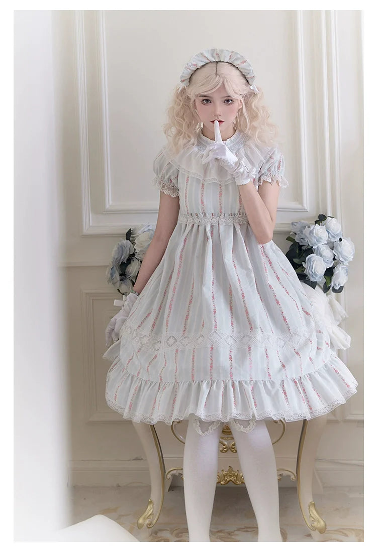 With PUJI - Annie's Dreamland - Cotton Lolita OP Dress Doll Collar Summer Dress