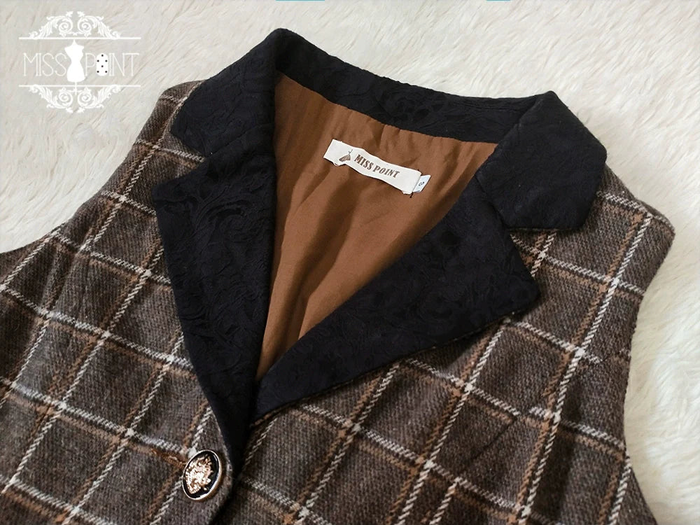 Miss Point - Rose - Elegant Lolita Pliad Print Vest Customized