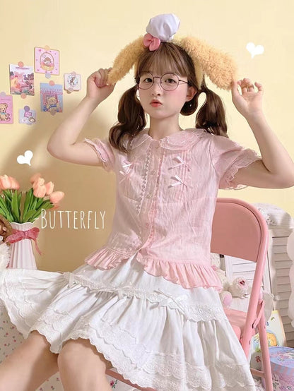Yaya - Little Fluttershy - Multi-Colored Cotton Lolita Shirt