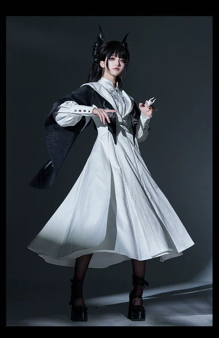 Morning mist and warbler - Dragon Scale - Gothic Lolita Jumper Dress Goth Coat