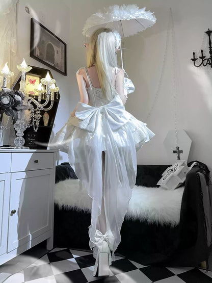 Silent Manor - White Gothic Lolita Fishbone JSK Dress