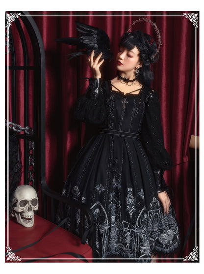 YingLuoFu - Red Heart Eyes - Retro Gothic JSK Dress