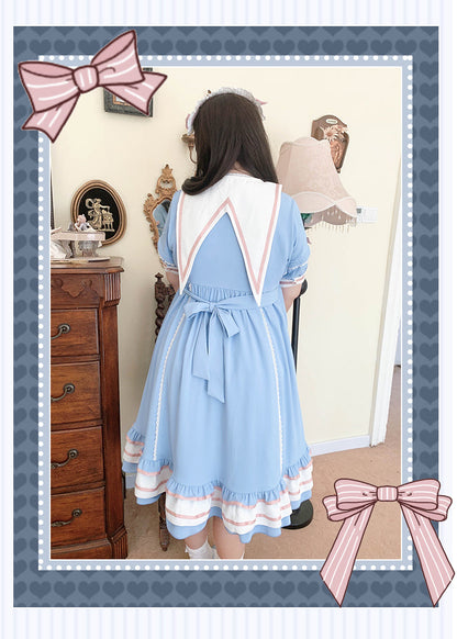 Niu Niu - Candy Sweethearts - Plus Size Lolita OP Short-Sleeve Princess Dress