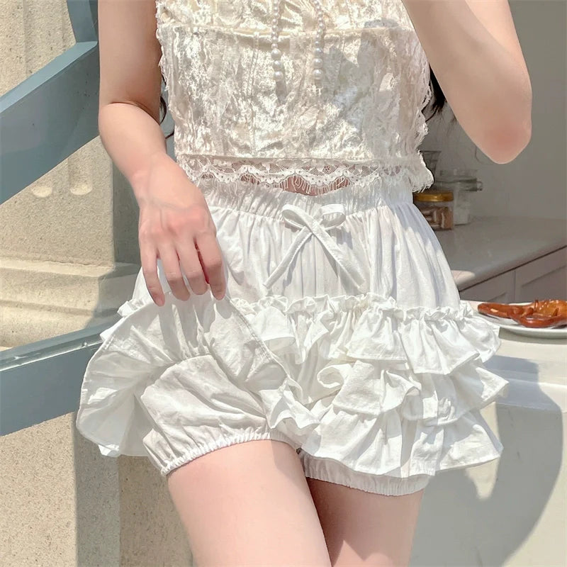 Sugar Girl - Daily Lolita Bloomers Anti-Exposure Pink Ruffle Safety Shorts