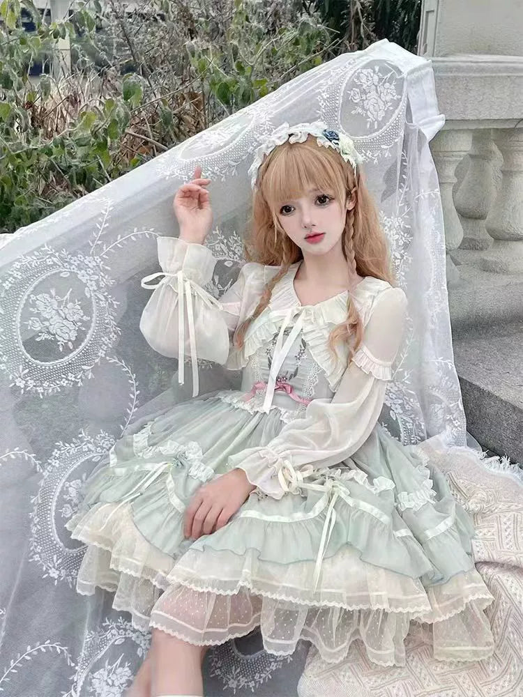 Teddy Bear - Sheer Lolita Cardigan Long Sleeve Lolita Cape Rabbit Ear