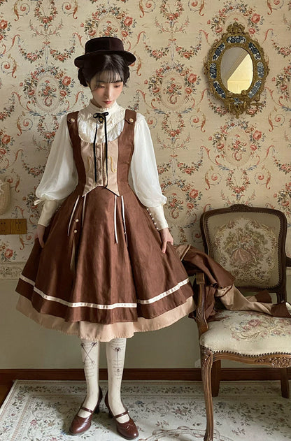 Miss Point - Golden Movement - Elegant Lolita Fishbone Skirt Customized