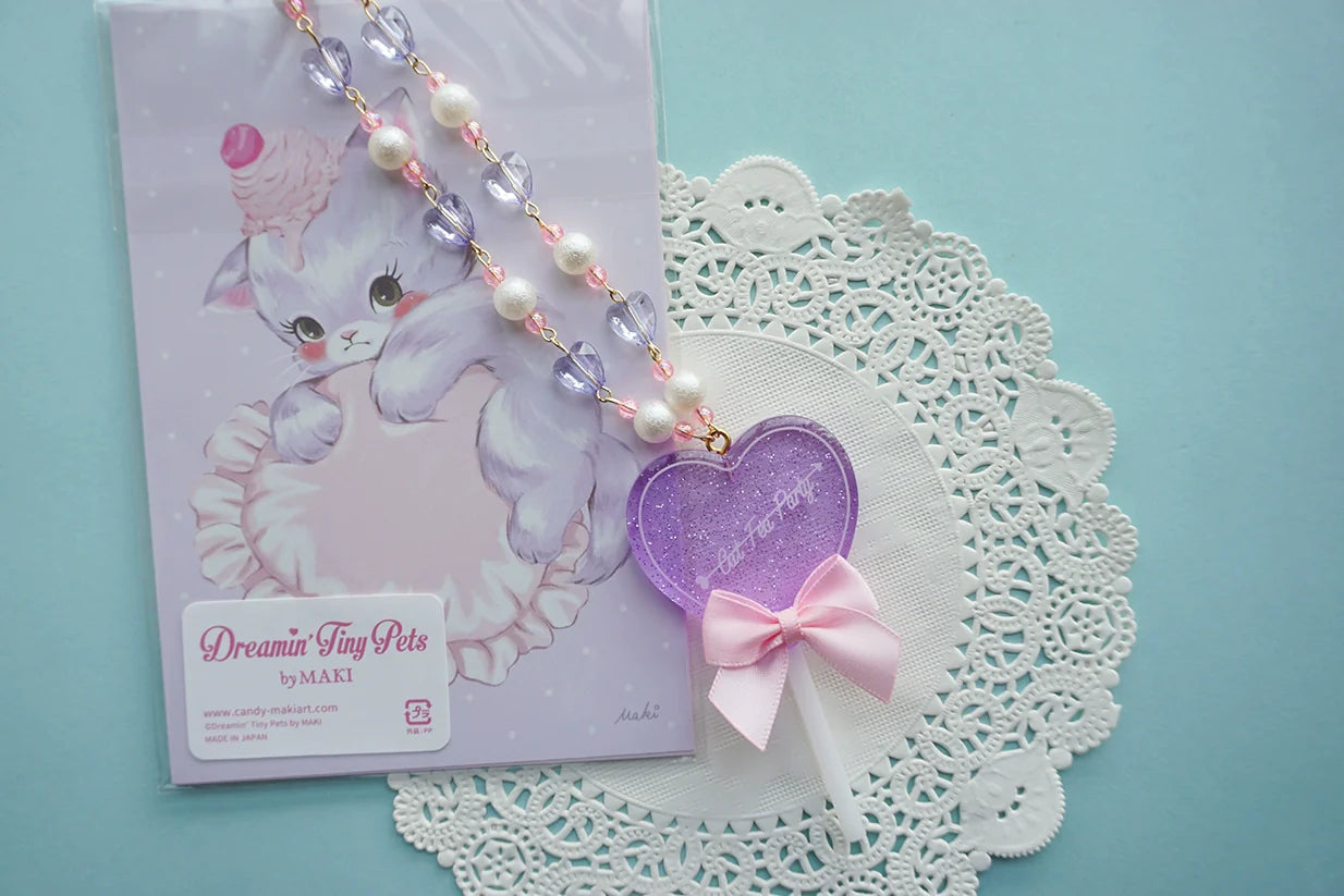 Cat Tea Party - Sweet Lolita Necklace Heart-Shaped Lollipop Necklace
