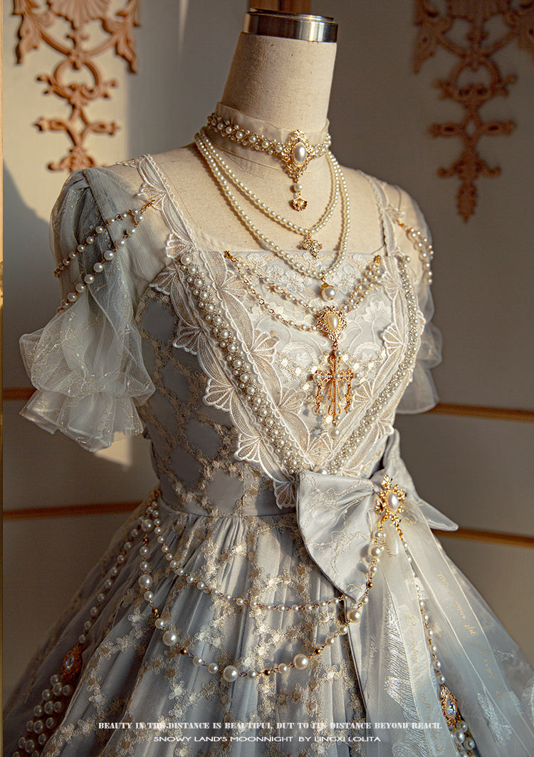 Lingxi Lolita - Greek Style Vintage Handmade Bead Lolita Dress