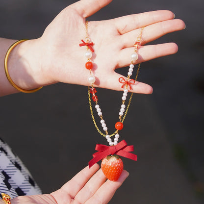 Chubby Cat Diary - Gingham Strawberry - Plus Size Country Lolita OP Dress