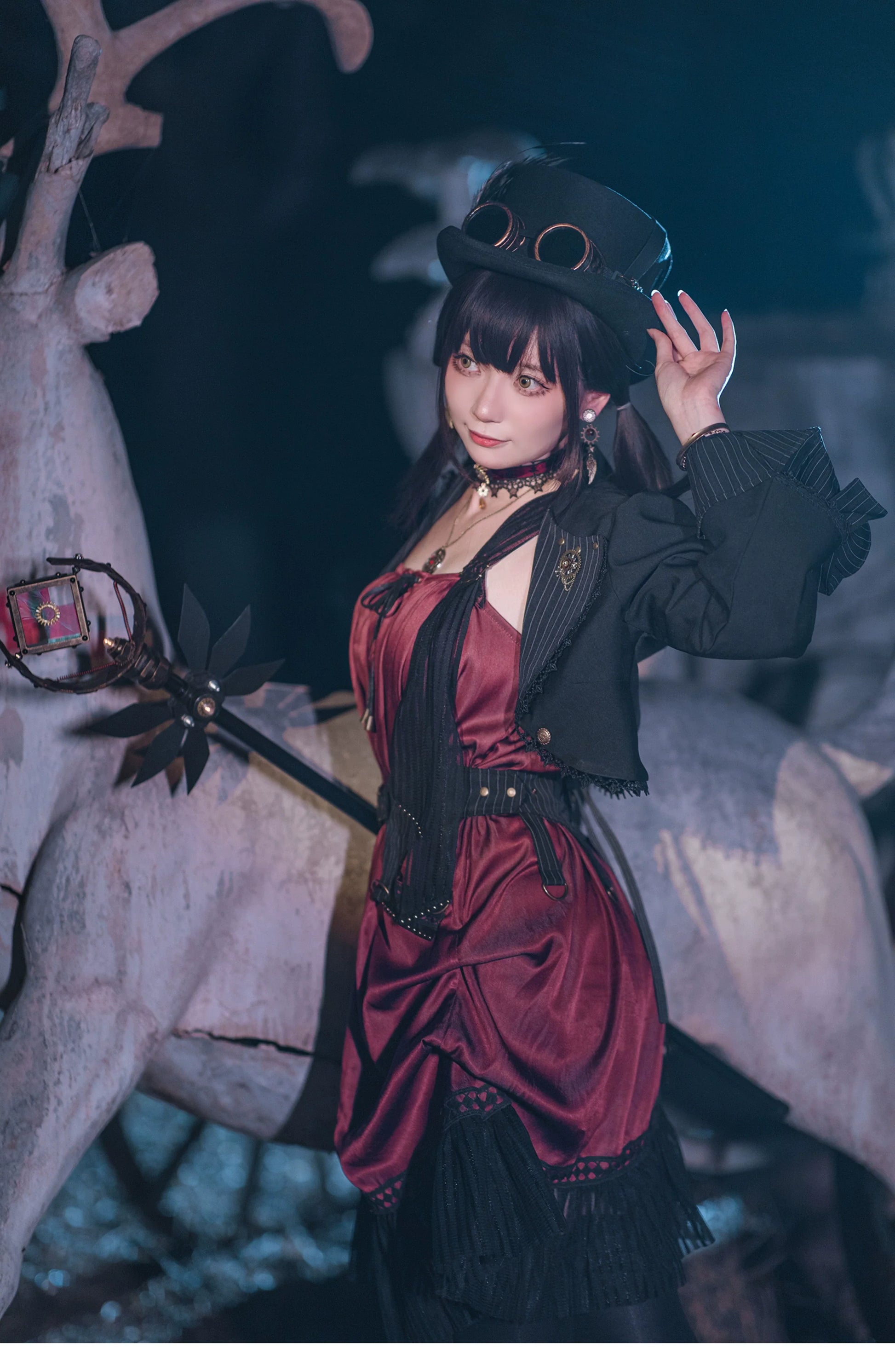 Mr. Yi's Steam Continent - Gothic Lolita Cardigan Long Sleeve Black Short Jacket