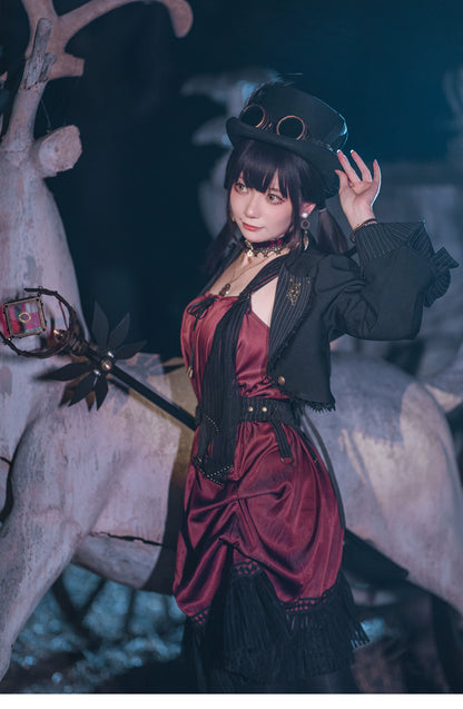 Mr. Yi's Steam Continent - Gothic Lolita Cardigan Long Sleeve Black Short Jacket