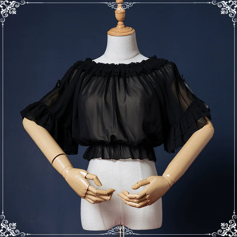 Eieyomi - Iris Love - Gothic Princess Lolita JSK Dress + Elegant Chiffon Top