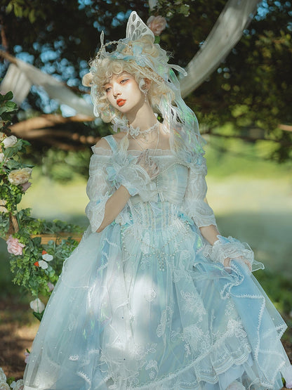 FantasyMirror - Exquisite Butterfly JSK Floral Wedding Lolita JSK Dress