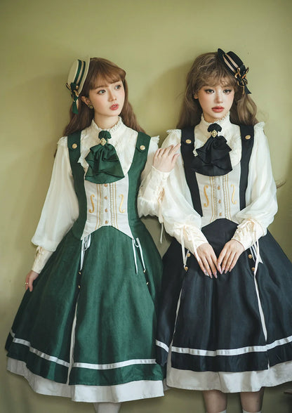 Miss Point - Golden Movement - Elegant Lolita Fishbone Skirt Customized